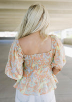 frida creamsicle paisley top