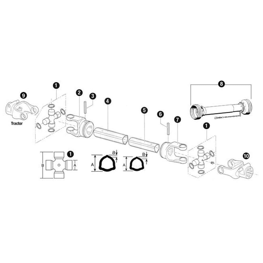 cs12111 fertilizer spreader driveline pto for land pride fs1000 fs500 fs700