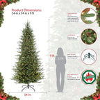 9 ft. Pre-Lit Slim Balsam Fir Artificial Christmas Tree with 800 UL-Listed Clear Incandescent Lights