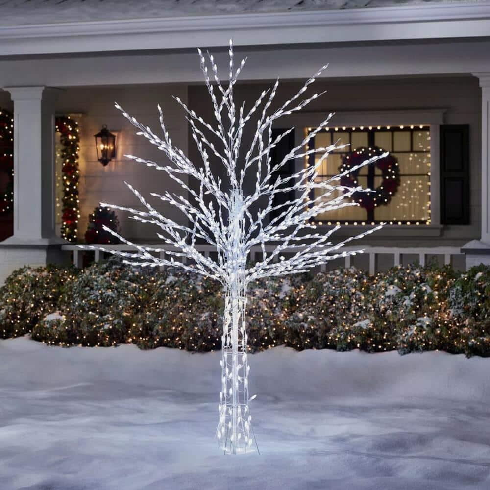 8 ft Bare Branch White LED Christmas Tree