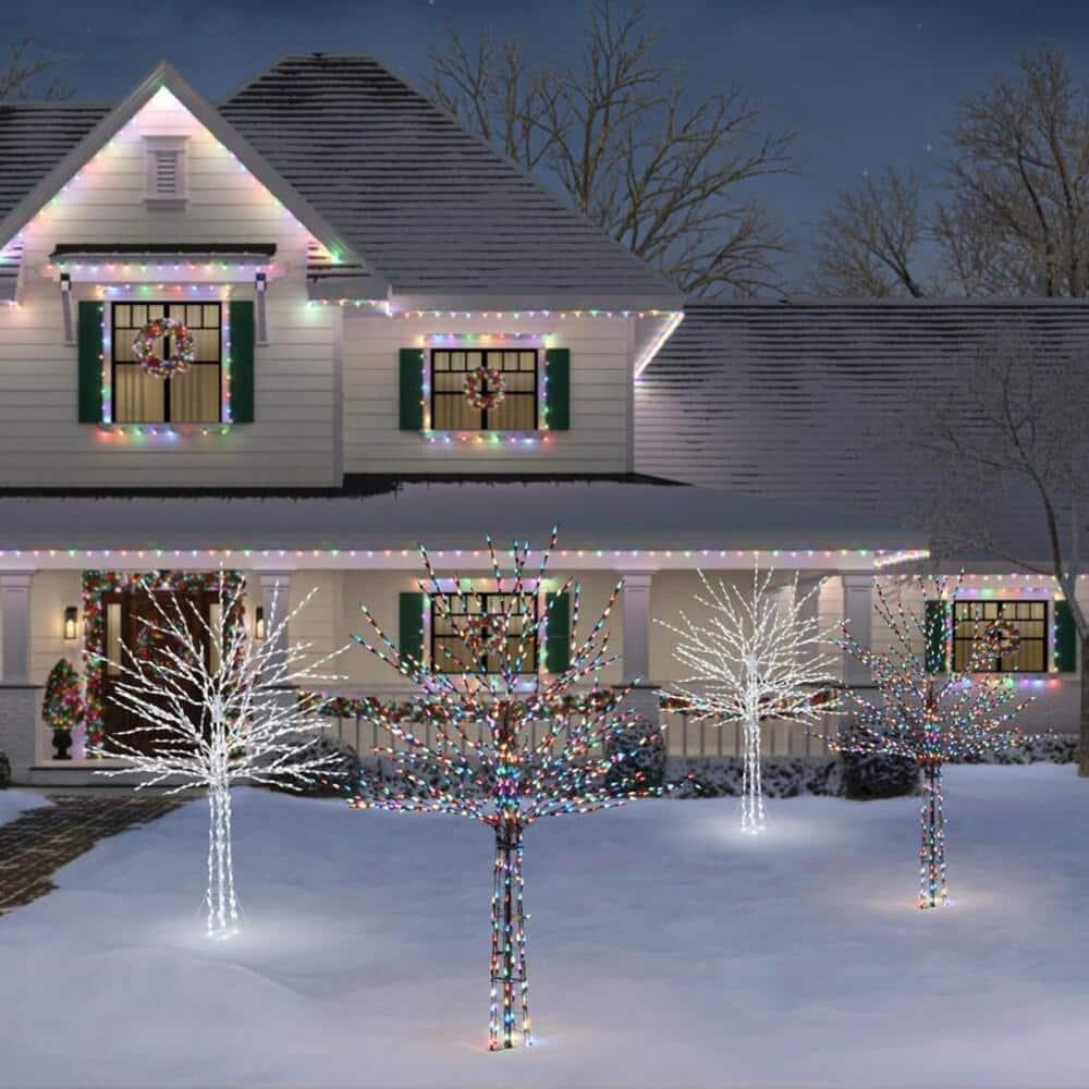 8 ft Bare Branch White LED Christmas Tree