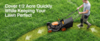 21” Self-Propelled Gas Lawn Mower, 170CC 4-in-1 Mulch/Rear Bag/Side Discharge/Rear Discharge, Foldable Gas Powered Lawn Mowers with 7-Position Cutting Height, Walk-Behind Gas Lawnmower (Yellow)