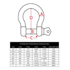 BoatTector  Steel D Shackle - 7/8", 4-Pack