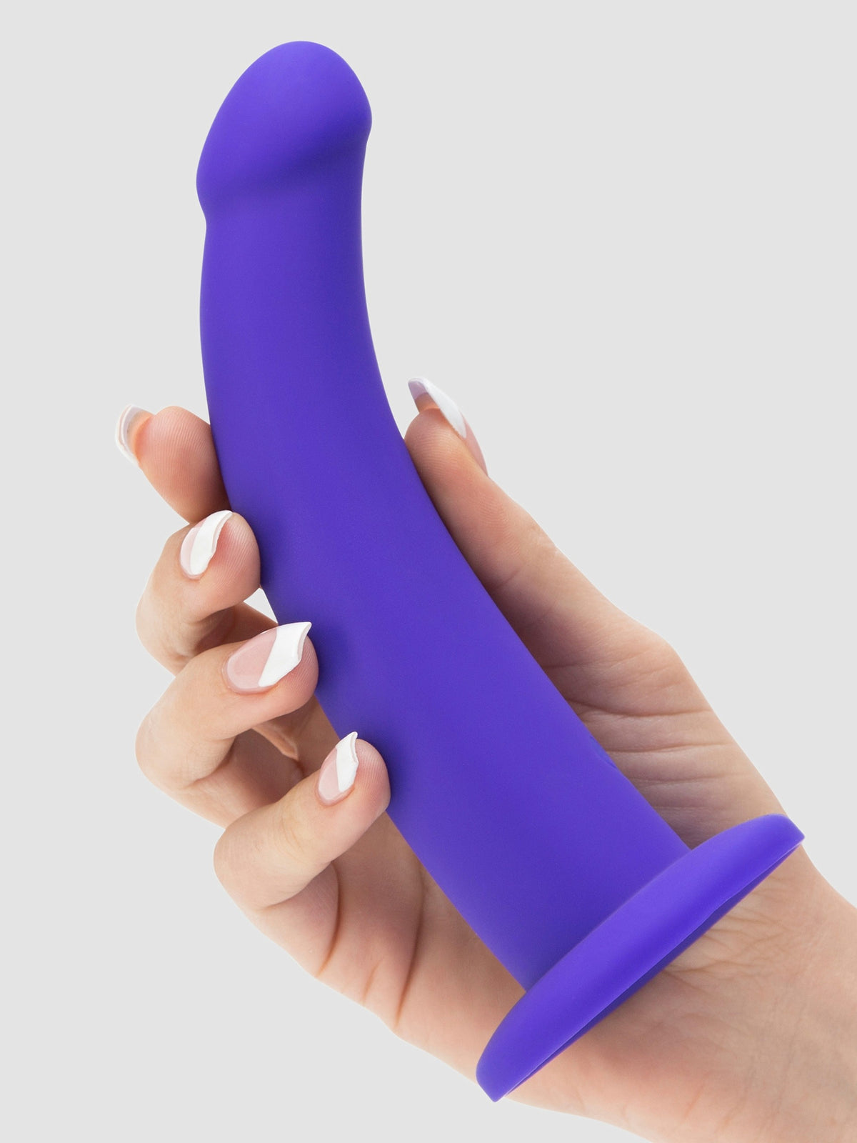 Lovehoney Curved Silicone Suction Cup Dildo 7 Inch, Purple | Purple
