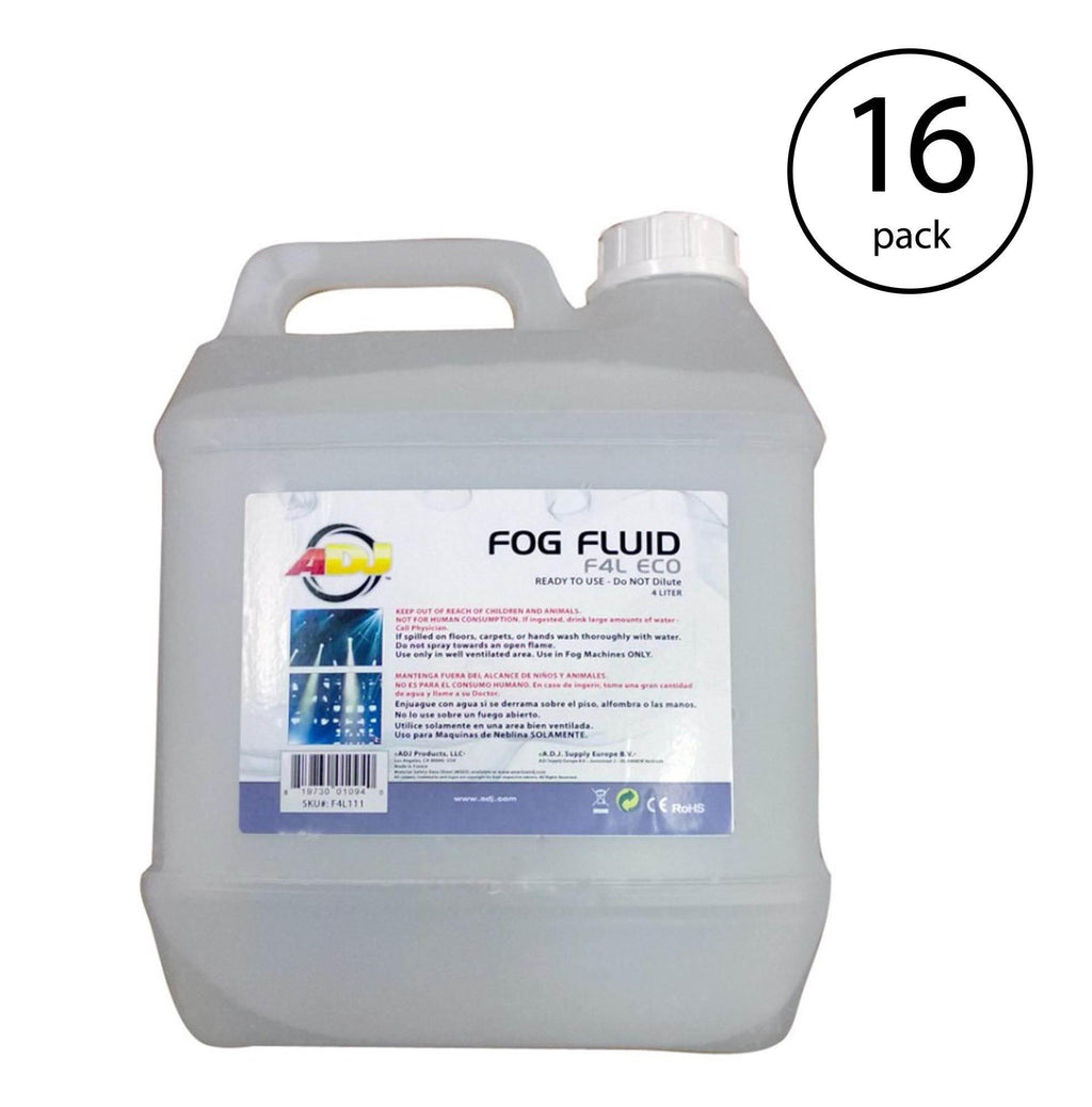 American DJ ADJ 4 Liters Fog Smoke Haze Machine Liquid Juice F4L ECO (16 Pack)