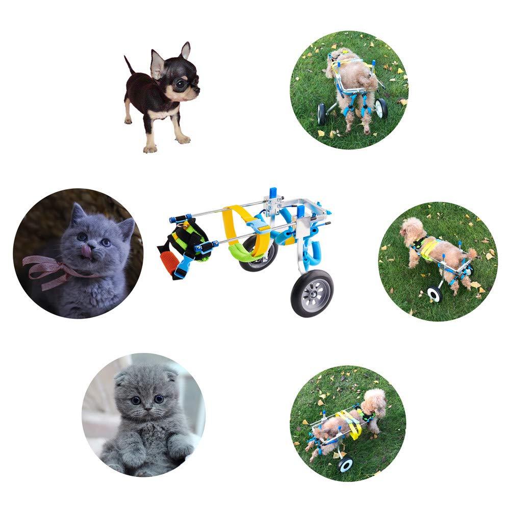 Gift2U Adjustable Dog Wheelchair,Hind Legs Rehabilitation 2 Wheels Dog Cart,7 Sizes (0-66lbs)