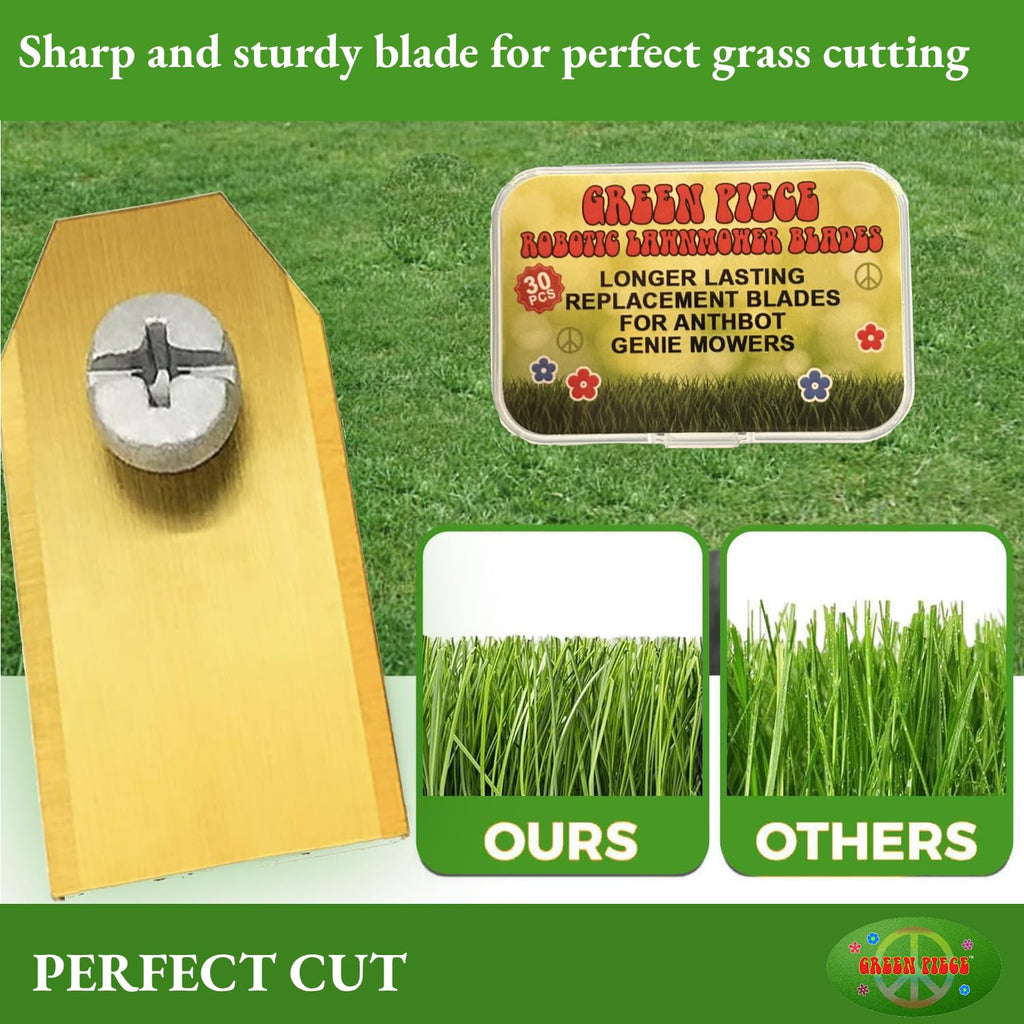 Robot Mower Blades Compatible with  – 30 Replacement Blades with Screws, Durable  Steel for Clean &amp; Precise Lawn Cutting