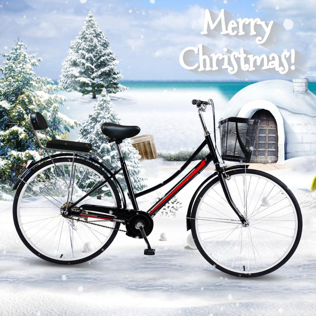 26 Inch Women Bike,Classic Bicycle Retro Bicycle,Cruiser Bike,Black
