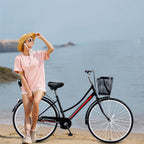 26 Inch Women Bike,Classic Bicycle Retro Bicycle,Cruiser Bike,Black