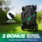 21" Cordless Lawn Mower, 40V Electric Mower with 2×8.0Ah Batteries &amp; Charger, 8-Position Height Adjustment, 60L Grass Bag, 3-in-1 Mulching, Bagging &amp; Rear Discharfor Medium, LarYards