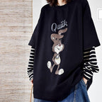 autumn long-sleeved t-shirt loose trendy outer wear plus size