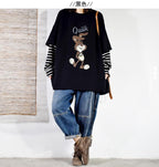 autumn long-sleeved t-shirt loose trendy outer wear plus size