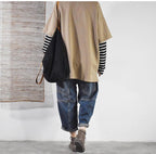 autumn long-sleeved t-shirt loose trendy outer wear plus size
