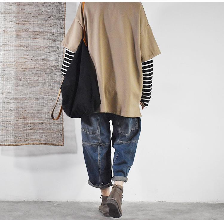 autumn long-sleeved t-shirt loose trendy outer wear plus size