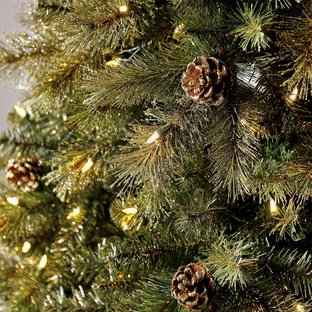 Holiday Time Prelit 400 LED Clear Lights, Carson Pine Artificial Christmas Tree, 7.5'