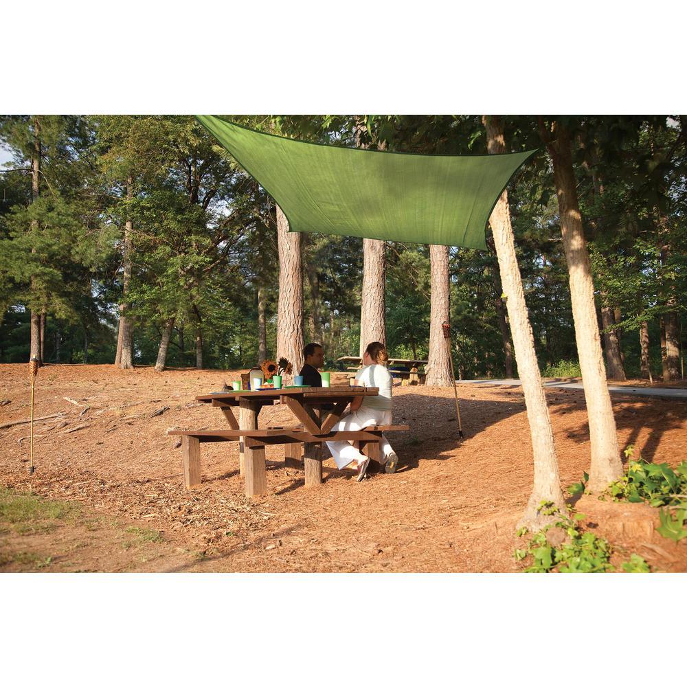 16 ft. W x 16 ft. L Square, Heavy-Weight Sun Shade Sail in Lime Green (Poles Not Included)  with Long-Life Fabric
