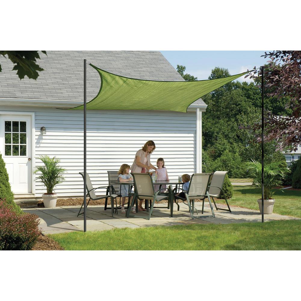 16 ft. W x 16 ft. L Square, Heavy-Weight Sun Shade Sail in Lime Green (Poles Not Included)  with Long-Life Fabric