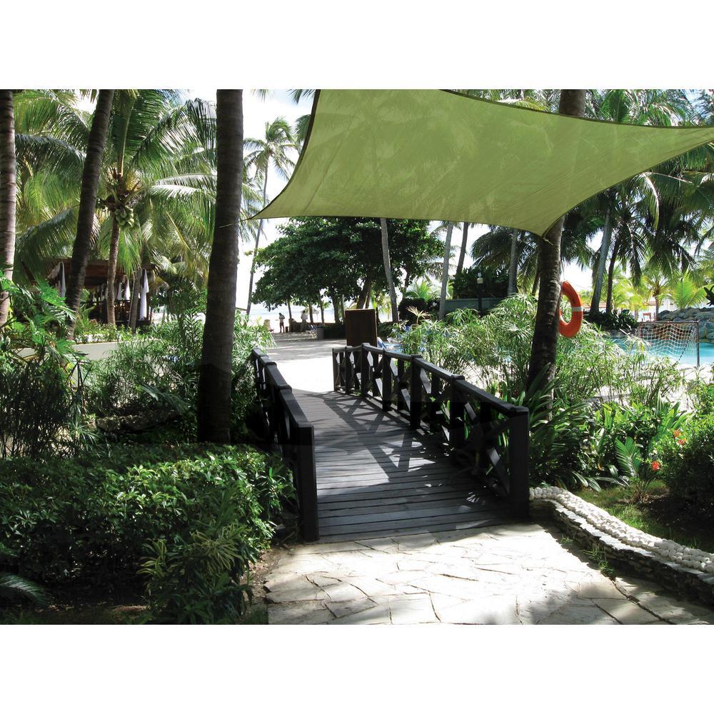 16 ft. W x 16 ft. L Square, Heavy-Weight Sun Shade Sail in Lime Green (Poles Not Included)  with Long-Life Fabric