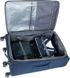 Rugged Roamer Luggage Collection Lightweight Softside Expandable 8-Wheel Spinner Travel Suitcase Bag, Navy, 28-inch Check Only