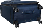 Rugged Roamer Luggage Collection Lightweight Softside Expandable 8-Wheel Spinner Travel Suitcase Bag, Navy, 28-inch Check Only