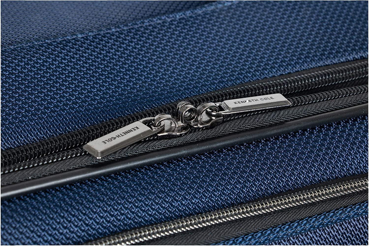 Rugged Roamer Luggage Collection Lightweight Softside Expandable 8-Wheel Spinner Travel Suitcase Bag, Navy, 28-inch Check Only