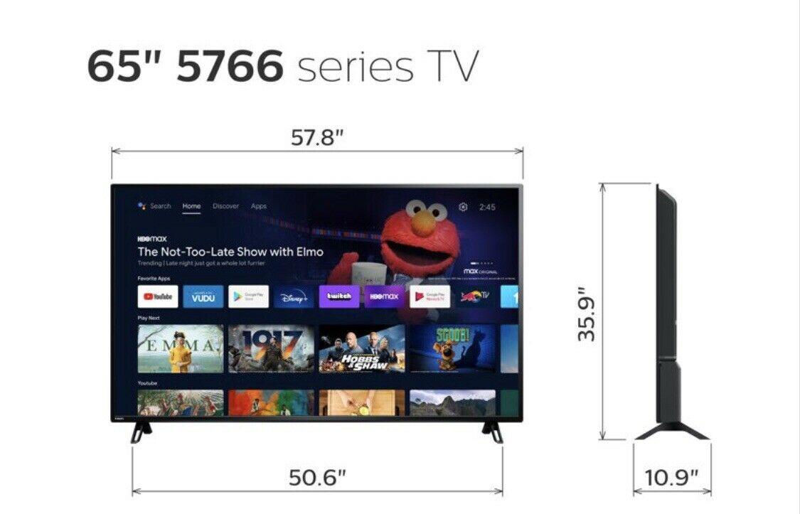 philips 65" class 4k ultra hd android smart led tv with google assistant