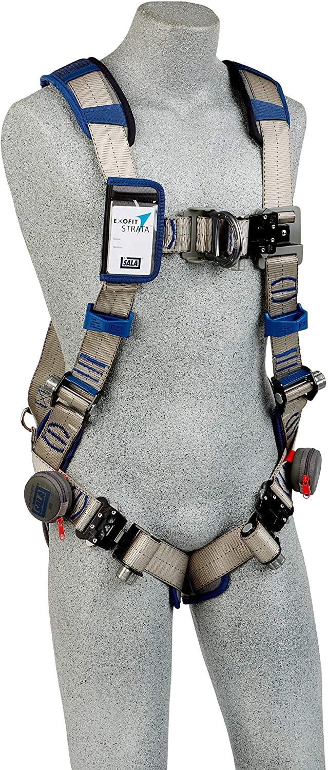 3M DBI-Sala Exofit STRATA Vest-Style Climbing Harness 1112487, Grey, Blue, Large, 1 Ea