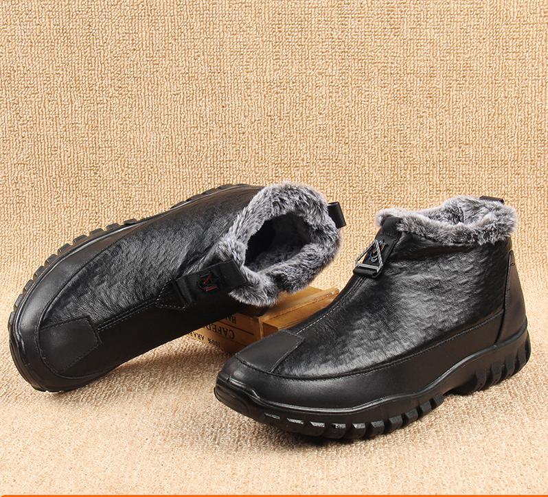Men Waterproof Plush Warm Lining Comfy Casual Ankle Boots