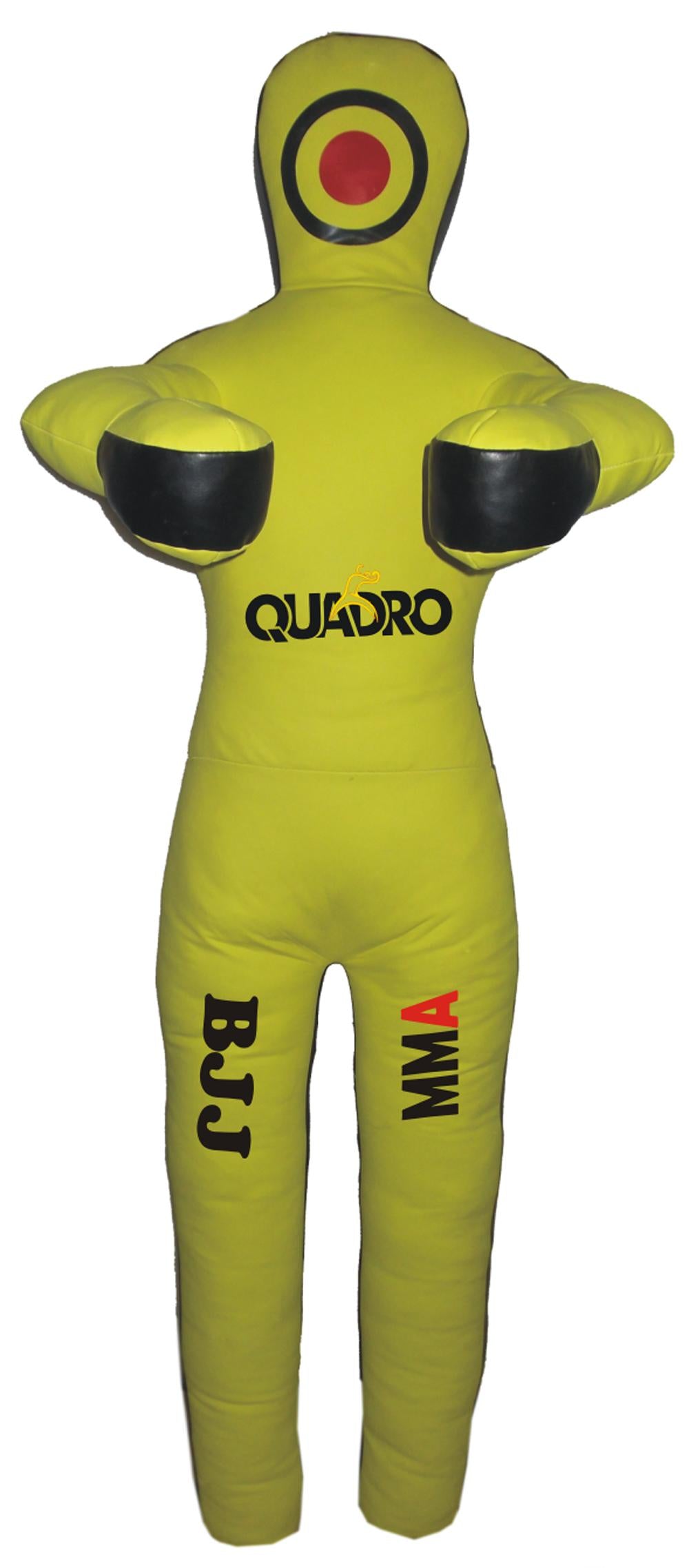 QUADRO MMA Martial Arts Grappling Dummy Jiu Jitsu Punching Bag Yellow With Hanging Strap - 70 inches