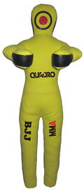 QUADRO MMA Martial Arts Grappling Dummy Jiu Jitsu Punching Bag Yellow With Hanging Strap - 70 inches
