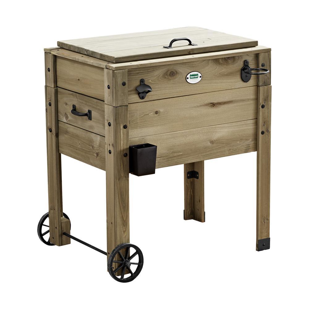 Barnwood 90 Qt. 2-Wheeled Chest Cooler with Cup Holder