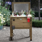 Barnwood 90 Qt. 2-Wheeled Chest Cooler with Cup Holder