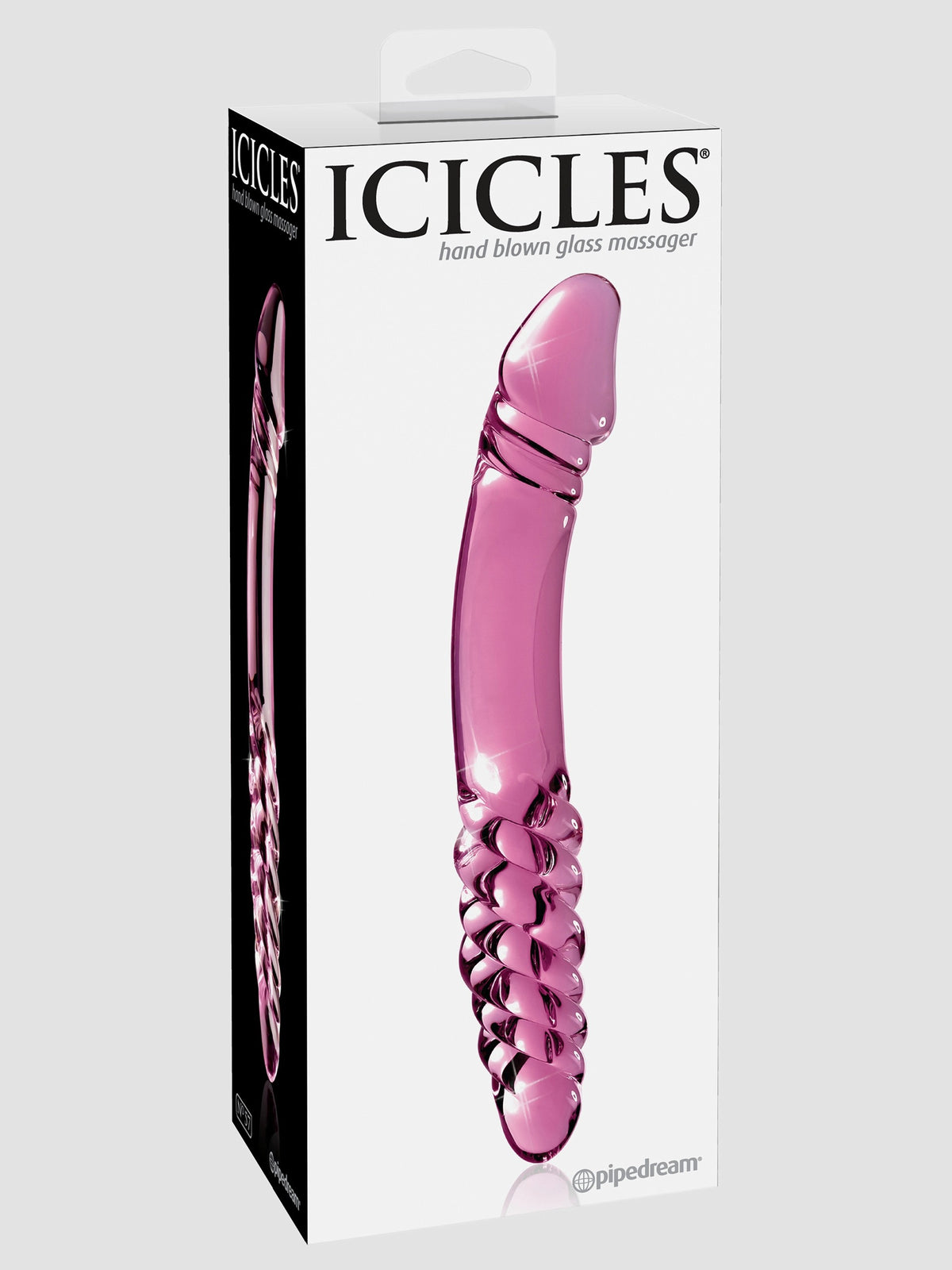 Icicles No 57 Realistic Double Ended Glass Dildo, Pink