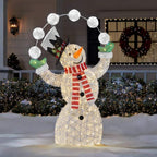 6 ft Warm White-Cool White LED Juggling Snowman Holiday Yard Decoration