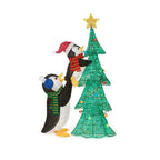 62 in Penguins with Christmas Tree Holiday Yard Decoration