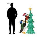 62 in Penguins with Christmas Tree Holiday Yard Decoration