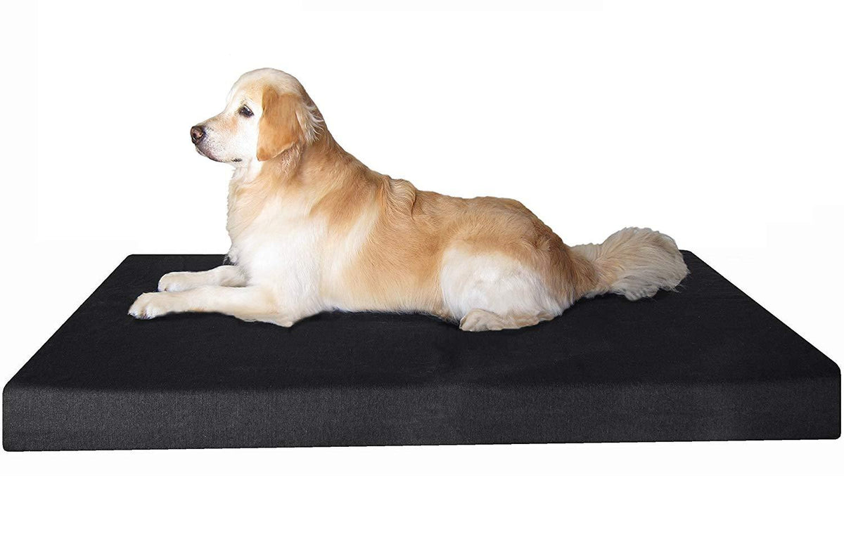 Dogbed4less Premium Orthopedic Memory Foam Dog Bed | Waterproof Liner, Washable Durable Canvas Cover and Bonus 2nd External Case, 7 Sizes