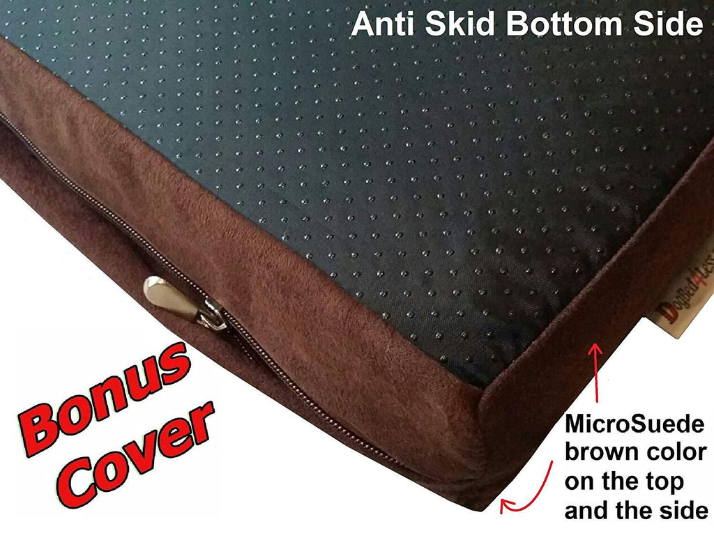 Dogbed4less Premium Orthopedic Memory Foam Dog Bed | Waterproof Liner, Washable Durable Canvas Cover and Bonus 2nd External Case, 7 Sizes