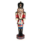 60.5" Red and Black LED Animated Musical Drumming Christmas Nutcracker