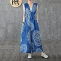 BABAKUD Chinese Style Loose  Casual Summer Cotton Linen Jumpsuit