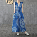 BABAKUD Chinese Style Loose  Casual Summer Cotton Linen Jumpsuit