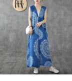 BABAKUD Chinese Style Loose  Casual Summer Cotton Linen Jumpsuit