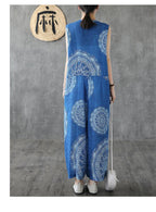 BABAKUD Chinese Style Loose  Casual Summer Cotton Linen Jumpsuit