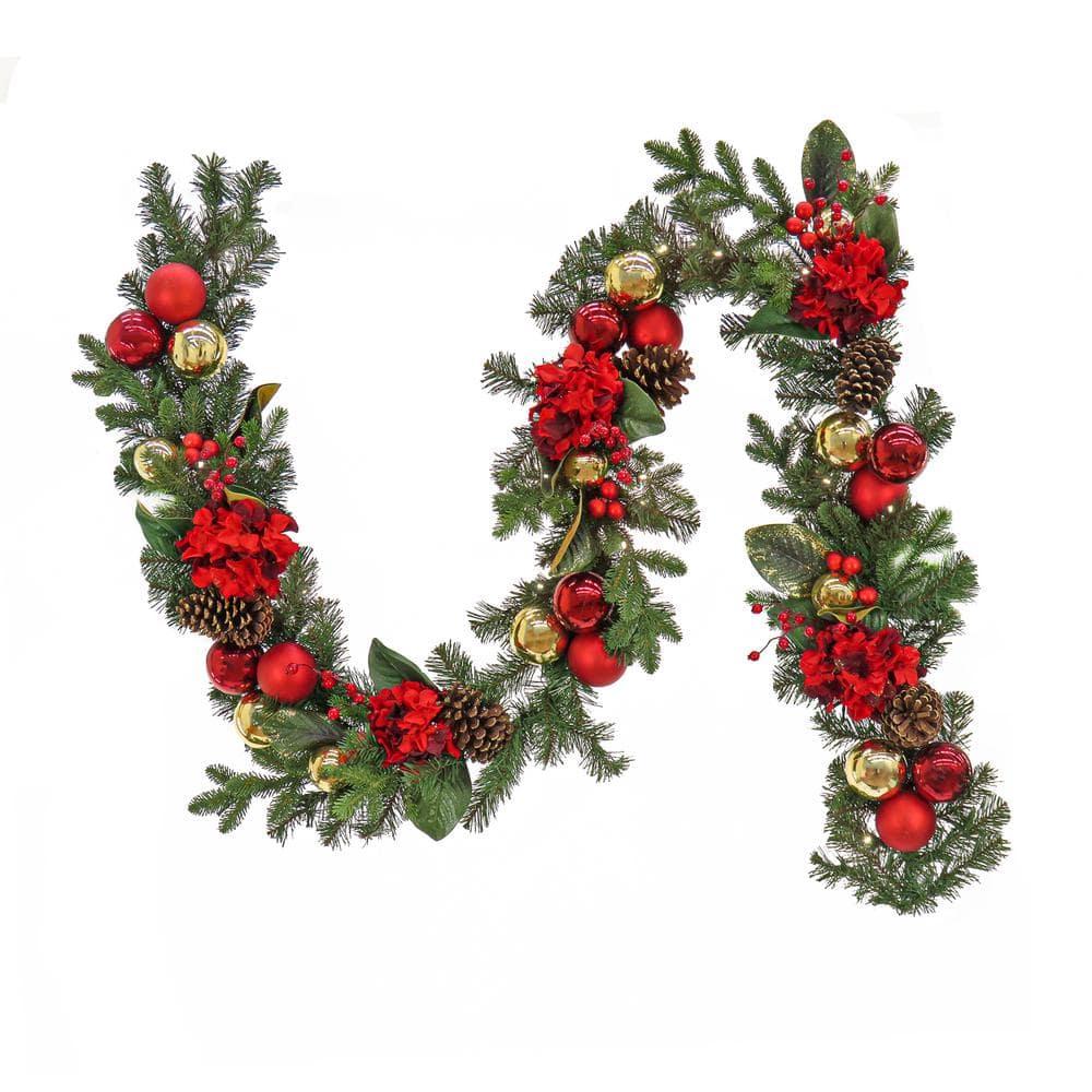 9 ft. Vienna Waltz Decorated Artificial Christmas Garland with LED Lights