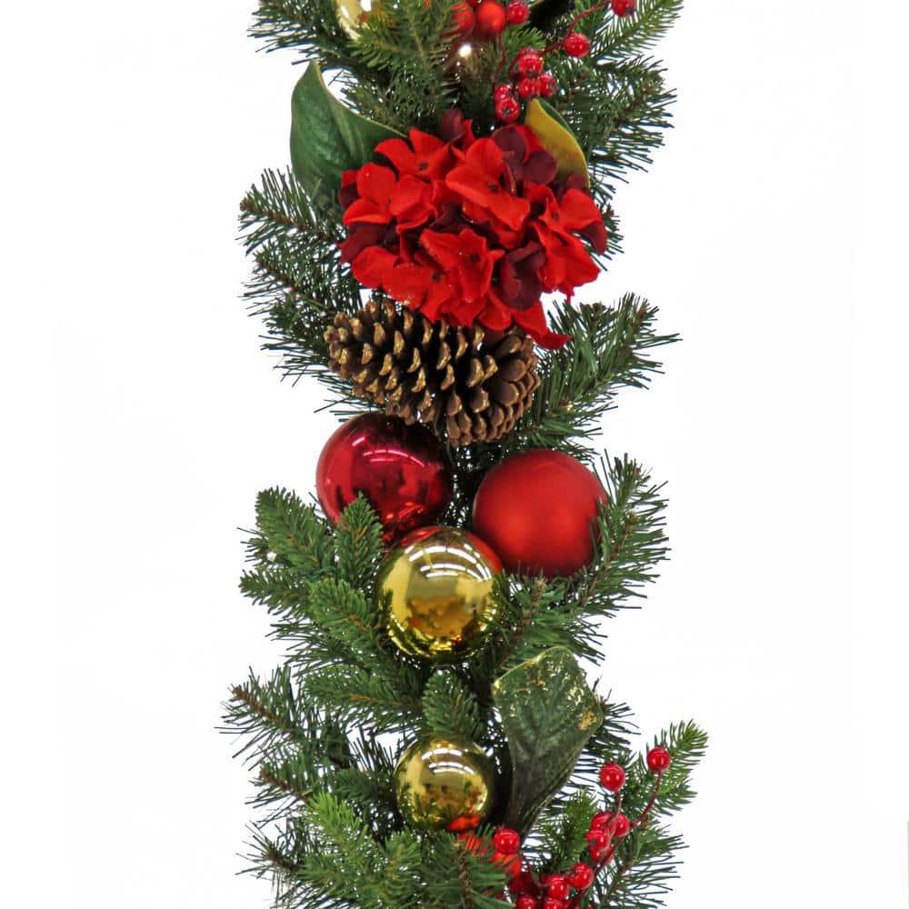 9 ft. Vienna Waltz Decorated Artificial Christmas Garland with LED Lights
