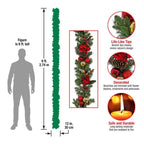 9 ft. Vienna Waltz Decorated Artificial Christmas Garland with LED Lights