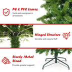 Gymax 6FT Hinged Pre-lit Christmas Slim Pencil Tree w/ 10 Lighting Modes &amp; 648 Tips