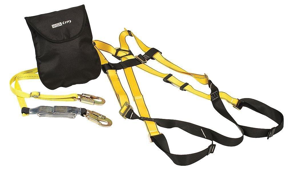 MSA 10092170 Workman Aerial Kit, Includes Standard Vest-Style Harness with Qwik-Fit Leg Straps, Yellow
