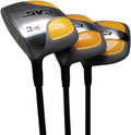 Left Handed - XL Big &amp; Tall Men's (+2" Longer Than Standard Length) SV3 Yellow Square Fairway 3 5 7 Set Golf Clubs, Ultra Forgiving X Stiff Flex Graphite Shaft