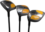 Left Handed - XL Big &amp; Tall Men's (+2" Longer Than Standard Length) SV3 Yellow Square Fairway 3 5 7 Set Golf Clubs, Ultra Forgiving X Stiff Flex Graphite Shaft